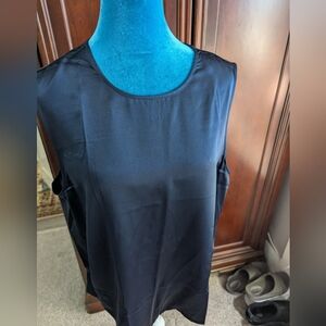 Elegant Blue Silk Sleeveless Top